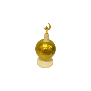 Small Gold and Ivory Three Hammered Dome with Moon and Stand