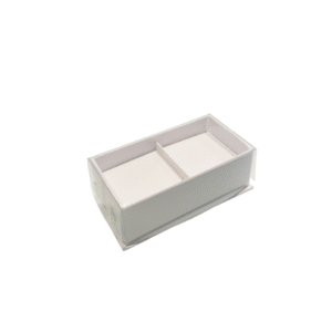Rectangular chocolate box with plastic cover.
