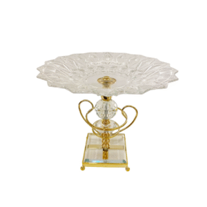 Glass plate with two crystal ball bases