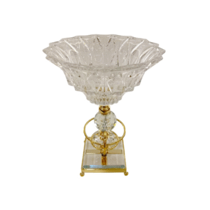 Glass bowl with crystal ball base