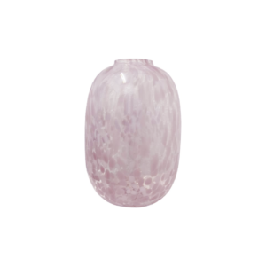 Rounded pink patterned Glass vase