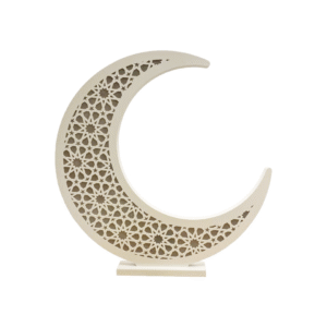 Wood Engraved white Crescent