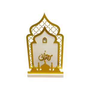 Gold lattice MDF arch with calligraphy center