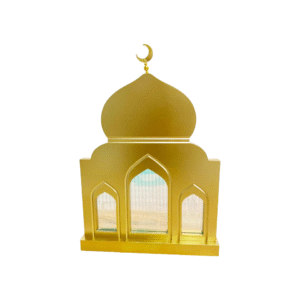 Gold MDF mosque with 1 gold crescent
