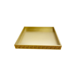 Gold tray with patterned border