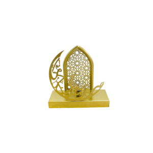 Gold light up crescent iron Ramadan stand