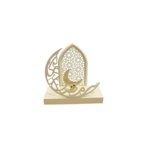 White light up crescent iron Ramadan stand