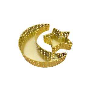 gold iron moon tray with a small star