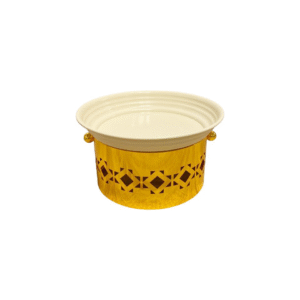 Off white iron plate with a crafted base