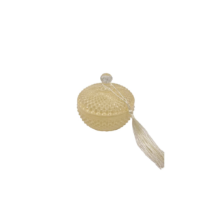 Ivory patterned Glass candle souvenir