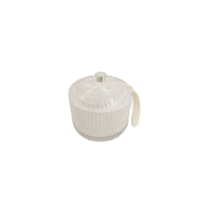White Round Ribbed candle souvenir
