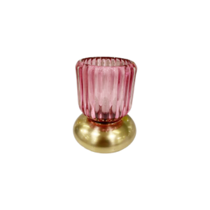 Pink Led ribbed glass Metal souvenir