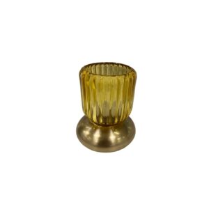 Yellow Led ribbed glass Metal souvenir