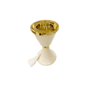 White and Gold Metal burner