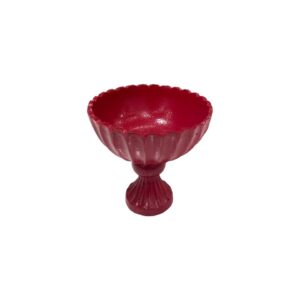 Red Alu Ribbed footed Bowl