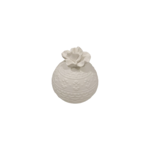 white floral candle jar