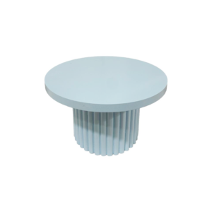 Baby blue round wooden stand