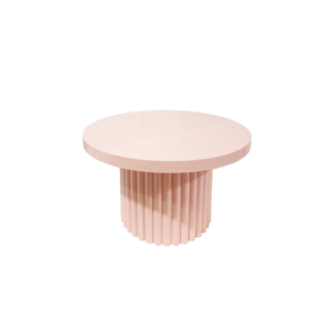 Baby pink round wooden stand
