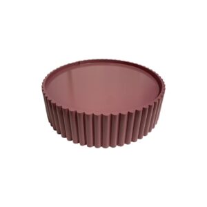 Dark pink Round Engraved Wood Leveling