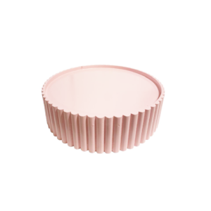 Baby pink Round Engraved Wood Leveling