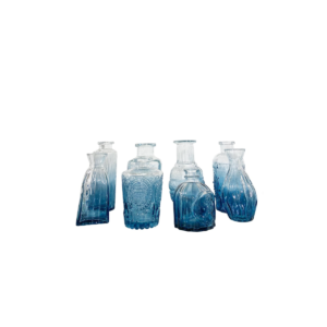 Wavy blue, Amber Glass Decorative Set